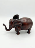 ESTATUA DE ELEFANTE TALLADA EN MADERA CAOBA