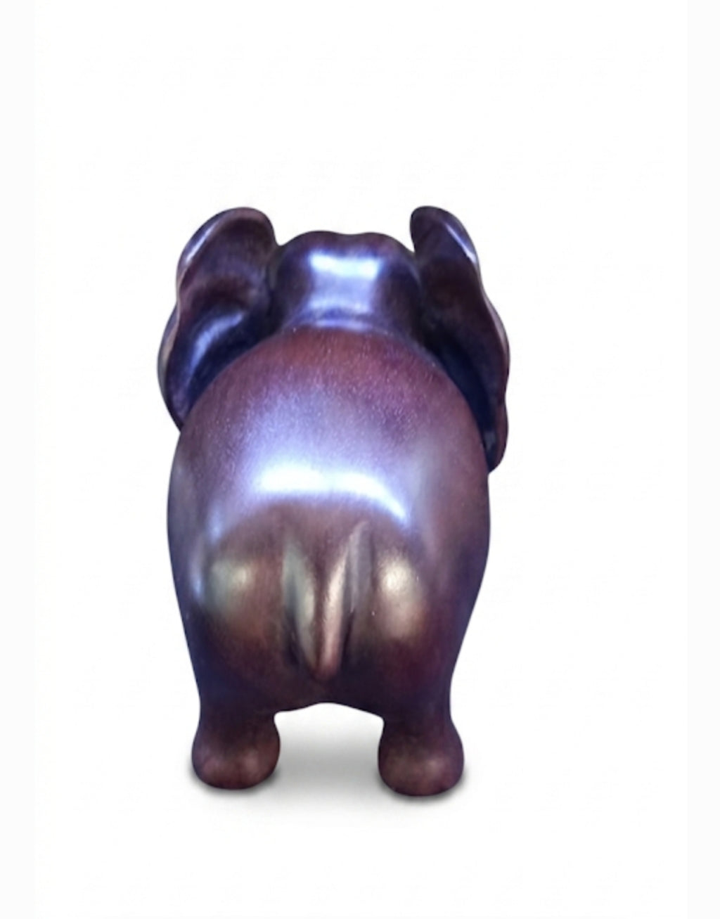 ESTATUA DE ELEFANTE TALLADA EN MADERA CAOBA